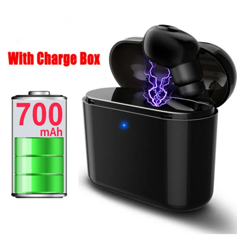 

Hot New Invisible Wireless Bluetooth Earphone Mini Bluetooth Headset Wireless for phone with 700 mAh Charging box Portable
