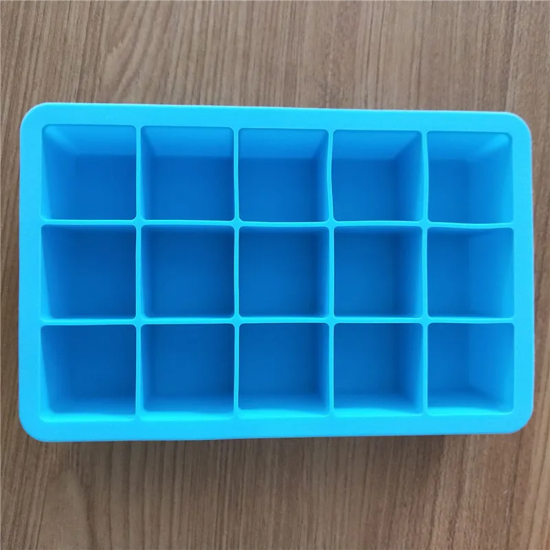 DIY силиконовая форма для льда квадратный Лоток Для Льда фруктовое мороженое производитель кухонная барная Питьевая аксессуары - Цвет: Синий