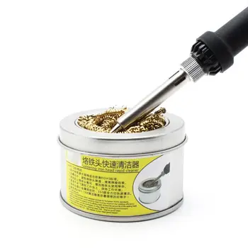 

Soldering Iron Head Rapid Cleaner Cleaning Steel Wire Ball With Metal Case Set W-store D24_B