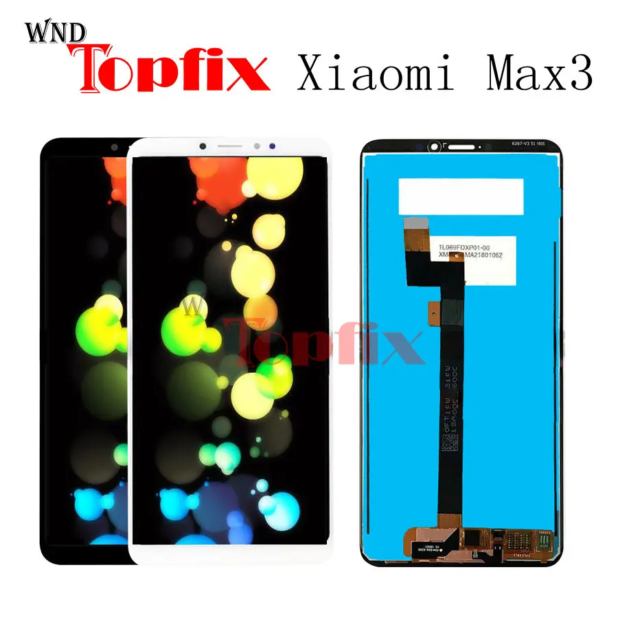

Xiaomi Mi MAX 3 LCD Display Touch Screen Digitizer Assembly MAX3 Replacement Parts For 6.9" Xiaomi Mi MAX3 LCD Cellphone