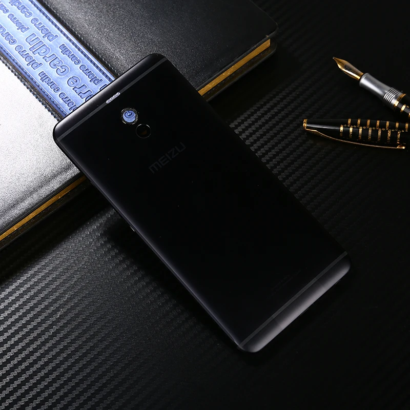Black Официальный металлический корпус батареи чехол для meizu m6 Note 5,5 дюймов чехол для телефона meizu m6 note 5," запасные части - Цвет: Black
