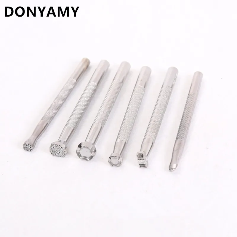 

DONYAMY 6pcs/set Leather Craft Printing Tool Printing Punch Carving Handmade Leather Punch Stamps Tool