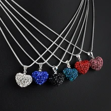 Любовные ожерелья с фигуркой сердца для женщин, хорошее ювелирное изделие, Кристальное короткое ожерелье и кулоны, колье для женщин