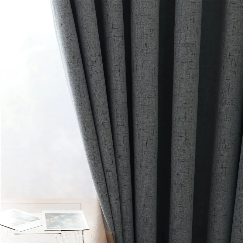 CITY IN CITY Plaid Blackout Home Decor Curtain For Living room Darpe Faux linen Curtains for Bedroom Rideaux Window Customized