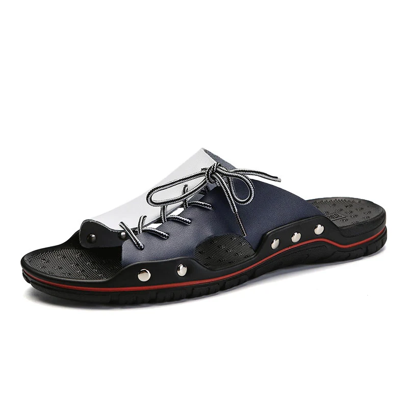 

Summer Shoes Flip Flops Men Sandals Genuine Split Leather Men Beach Shoes Brand Men Casual Shoes Men Slippers Sneakers 6J309