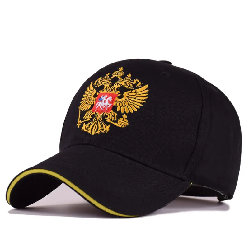 

Men Women's Hats Russian Emblem Embroidered Panel Baseball Cap Black Navy White