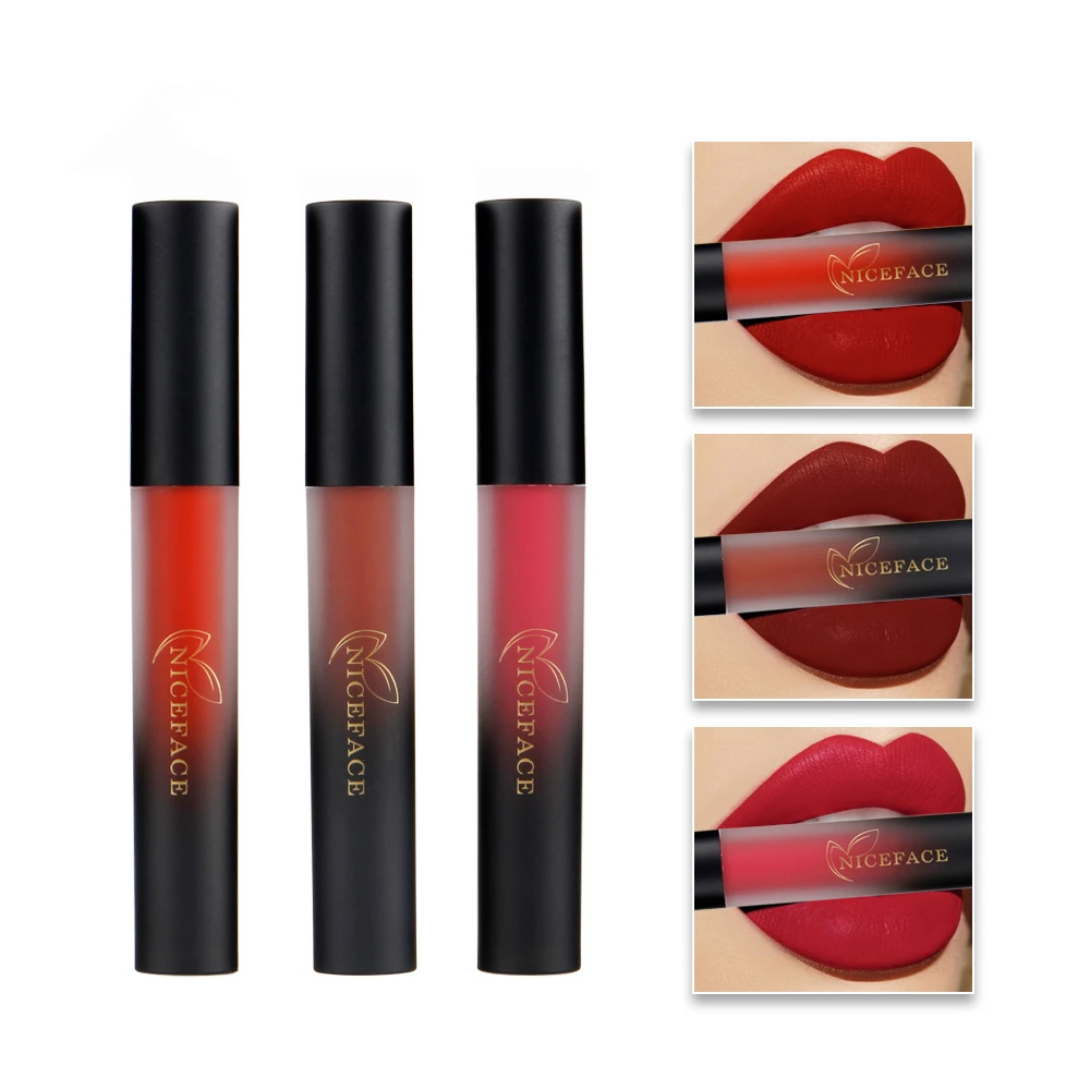 

18-Color Matte Lip Gloss Makeup Matte Non-Stick Cup Liquid Lipstick Women Lip Gloss Shiny Matte Lipgloss 1Pcs блеск для губ