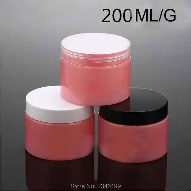 200ML/G 20pcs/lot Pink Elegant Plastic Cosmetic Facial Cream Jar, DIY