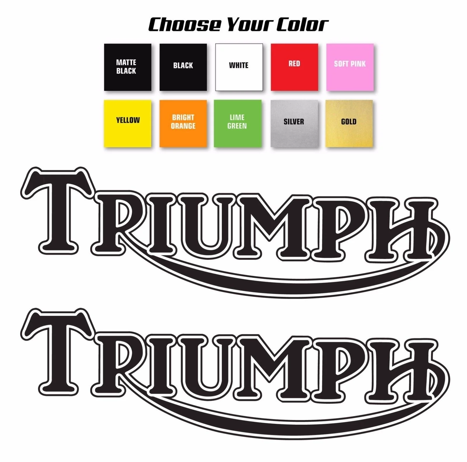 Мотоцикл «Триумф» Ретро Танк Кол-во 2 наклейка стикеры комплект 2," х 8"/Выберите свой цвет виниловые наклейки окна наклейка