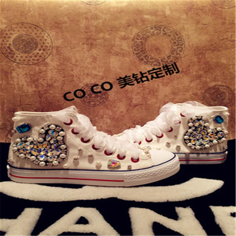 Ayuda 5 3 Lona Mano Alta Casuales Fondo Imitación Mujer 4 1 Con Zapatos De A Diamantes 5 Tendón Hecho Plataforma 2 APYXqHZWw5