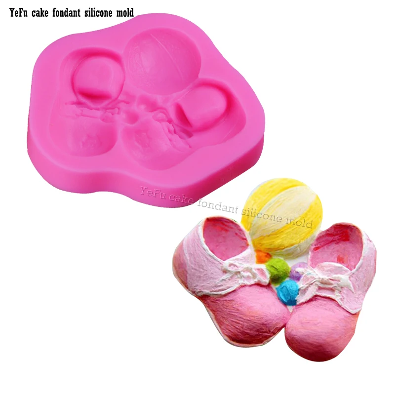 

3D Baby Series Shoes and Ball Silicone Cake Cookie Chocolate Fondant Candy Biscuit Mold soap mould Cake Decorating Tool F0860