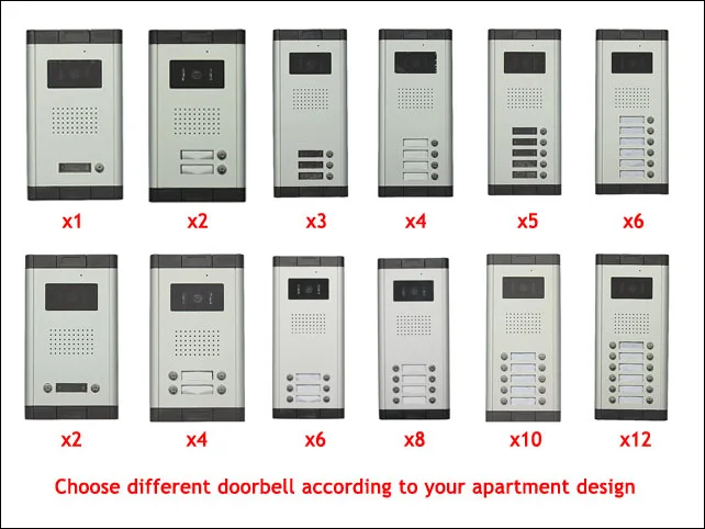 Choice of outdoor cameras Apartment Wired Video Door Phone Audio Visual Intercom Entry System  