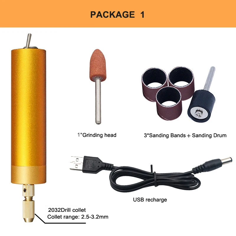 5 в 10000 об/мин микро электрический сверлильный и полировальный станок мини электрический шлифовальный инструмент детали гравировальная ручка с USB зарядным устройством - Цвет: 1