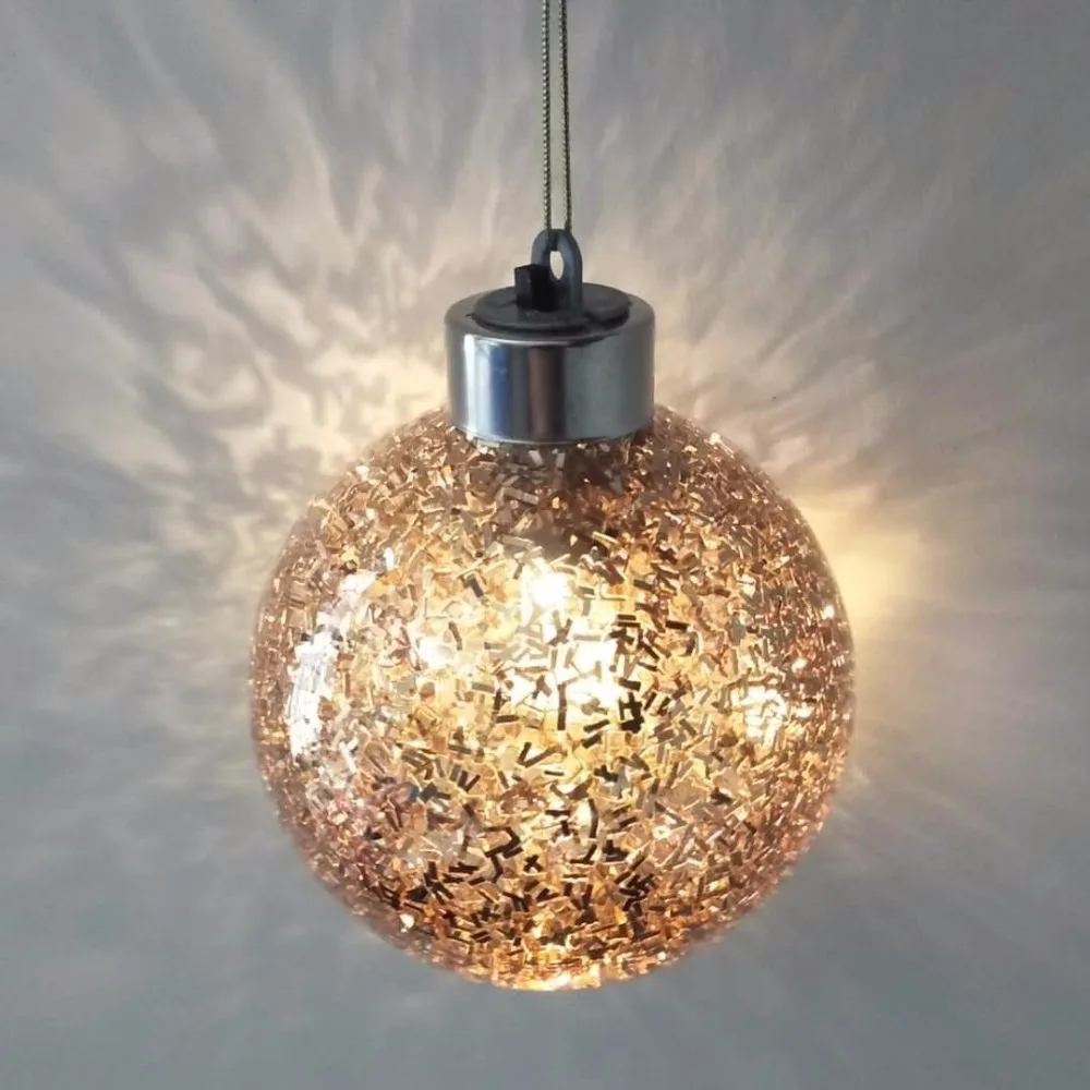 

Diameter=8cm Gold-Lighting Glass Christmas Ball Silver Glass Globe Christmas Tree Decorations Mall Holiday Party Window Props
