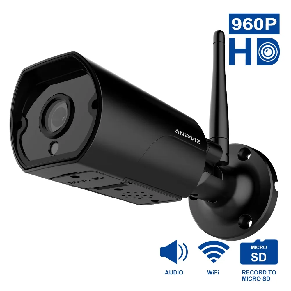 

Anpviz 960P WiFi Bullet Camera Outdoor 1.3 Megapixel Wireless Home Security Video Surveillance Cameras Onvif Two-Way Audio P2P