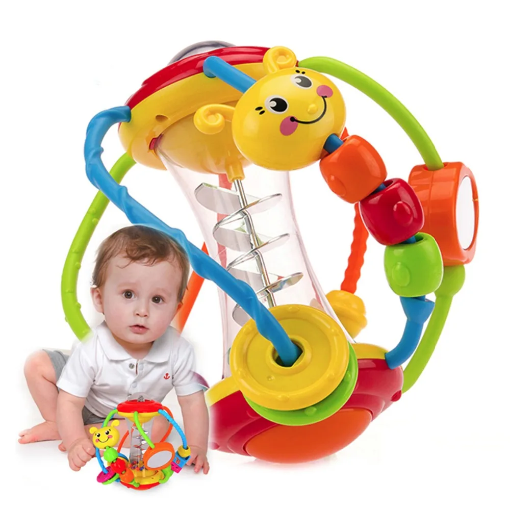 

Colorful Baby Rattle Teether Grasping Clack and Slide Activity Cube Ball For Toddlers Early Development Toys
