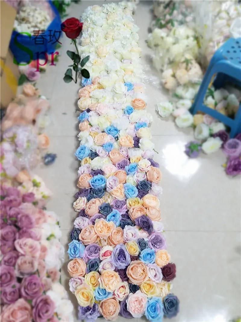 

SPR 2*2.4m Free Shipping silk wedding ombre flower wall wedding backdrop artificial flower row and arch decorative flore