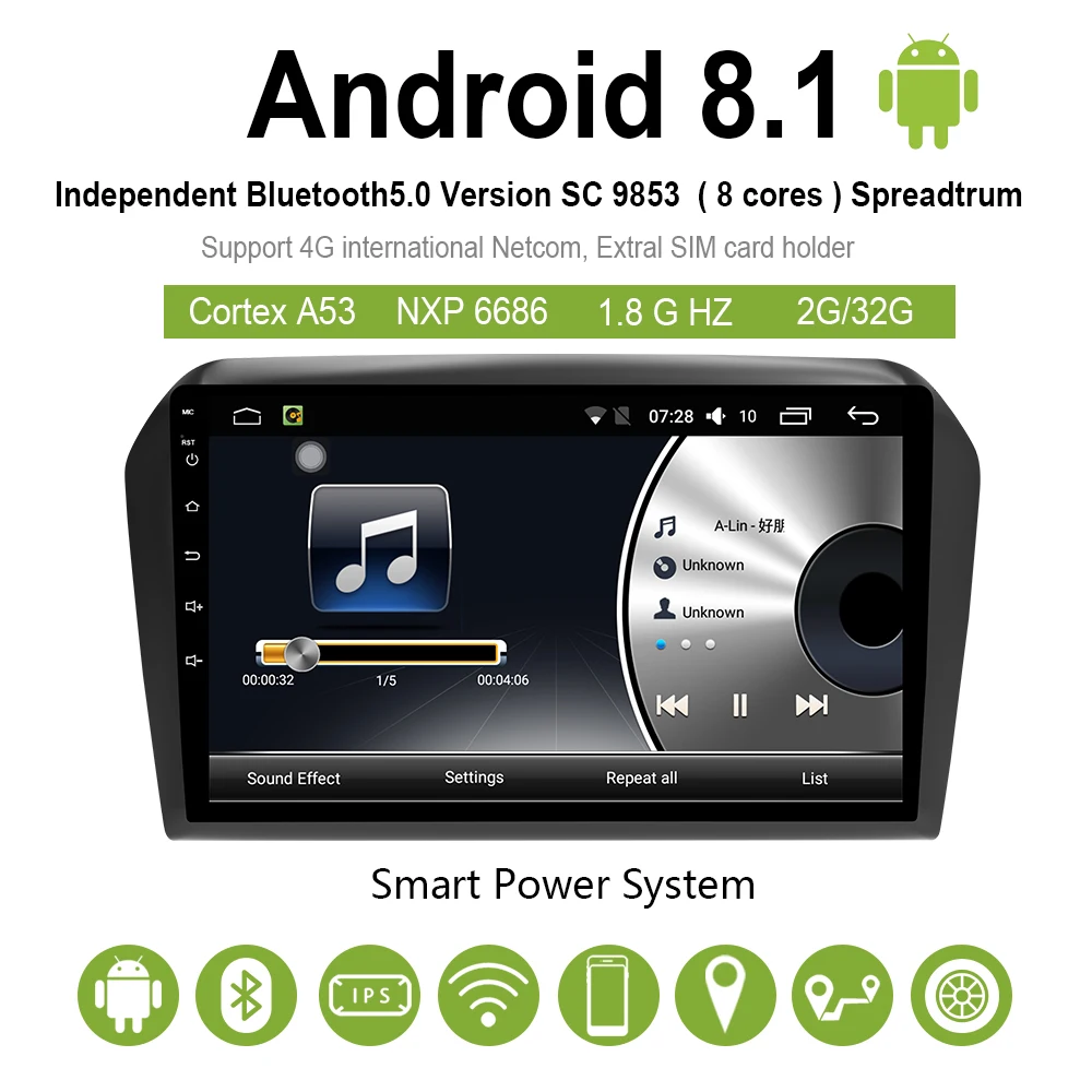 Discount Car Multimedia player 2 Din Android 8.1 Car DVD For VW/Volkswagen jetta 2015-2018 10.1 inch 4G/32G/64G touch screen Radio GPS 1