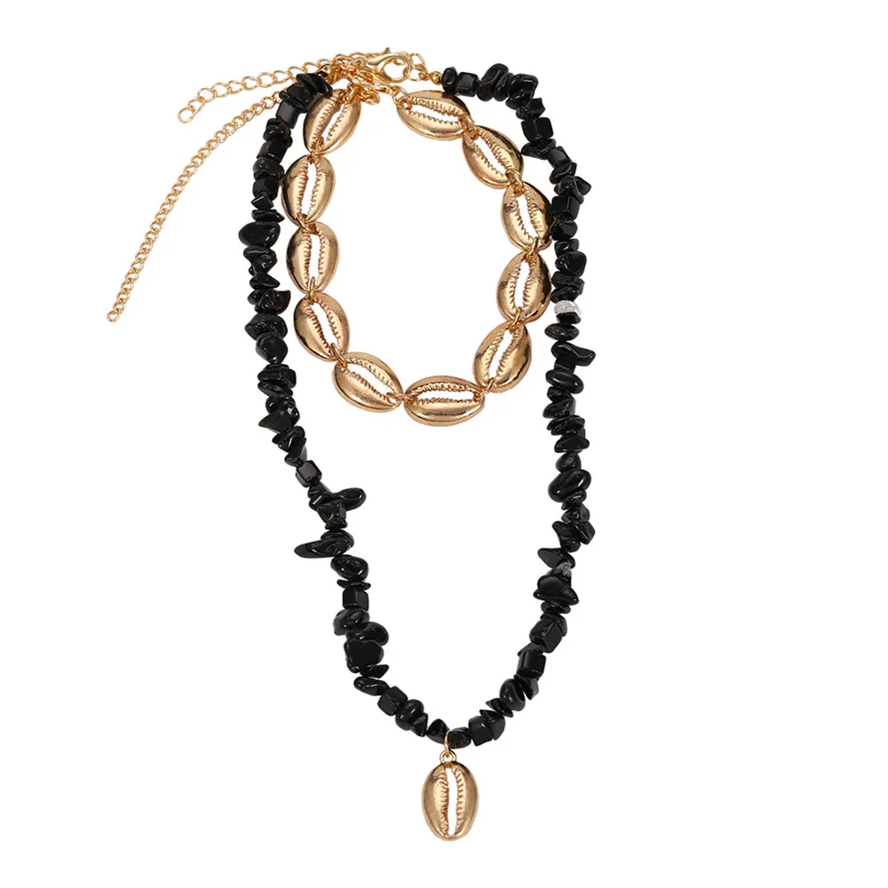 Girlgo уникальные ZA жемчужные ожерелья для женщин с фабрики натуральные ожерелья из камня ожерелья милые Макси цепочки ювелирные изделия - Окраска металла: 12