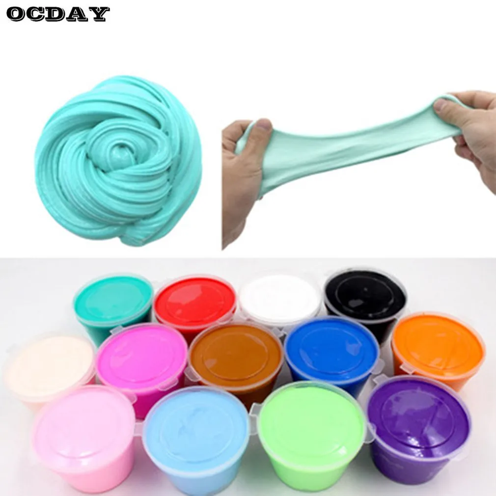 

DIY 3D Fluffy Foam Clay Slime Soft Cotton Slime Ball Kit No Borax Craft Mud Toy Stress Relief Slime Light Kids Modeling Clay Toy