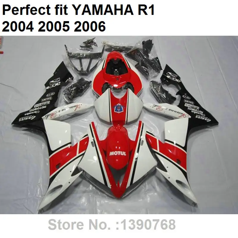 Комплект обтекателей для Yamaha YZF R1 04 05 06 белый черный красный комплект кузова YZFR1 2004