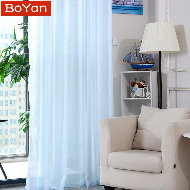 

6 Colors Jacquard Europe Elegant Fresh Blue Window Screening Blinds Sheer Tulle Curtain for Cafe Kitchen Living Room Balcony