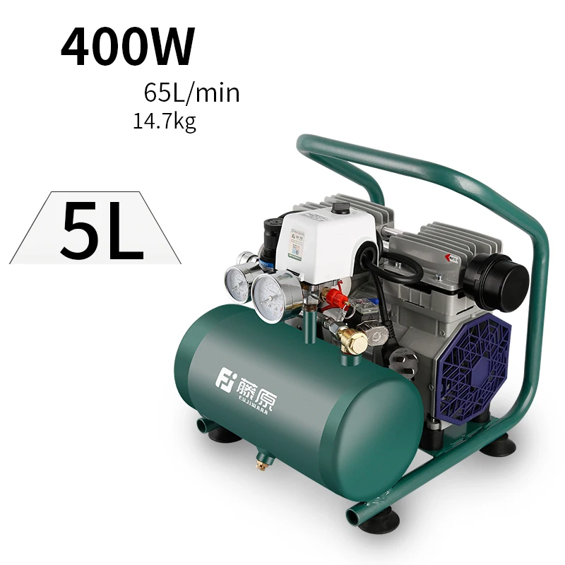 220V Portable small Oil-free air compressor air pump 400W 5L 65L/min 1400rpm Y