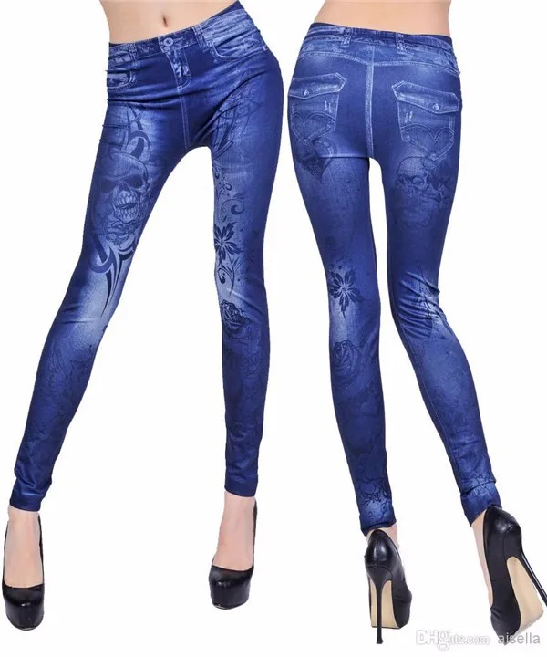 CHRLEISURE женские джинсы с принтом цветов, леггинсы с цветочным принтом, джинсовые модные синие Черные Бесшовные джинсовые сексуальные эластичные джинсы-леггинсы