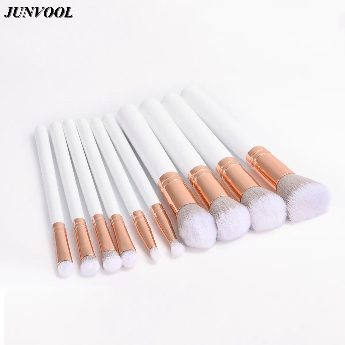 White Rose Gold 10Pcs Makeup Brushes Sets Soft Synthetic Hair Make Up Tools Kit Foundation Blending Blush Cosmetic Beauty Brush