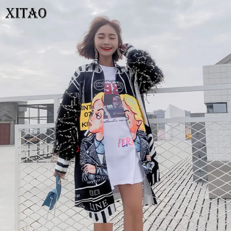 [ XITAO ] Весна-лето 2019 новинка Женский Повседневный пуловер футболка Европейская