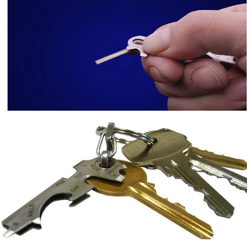 8-in-1 Key Clip Outdoor Multi-functional Key Combination Tool EDC Tool Screwdriver Survival Bottle Opener