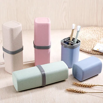 

1 set Portable Travel toothbrush cup holder toothpaste case cover Tooth Mug outdoor supplies bathroom accessories