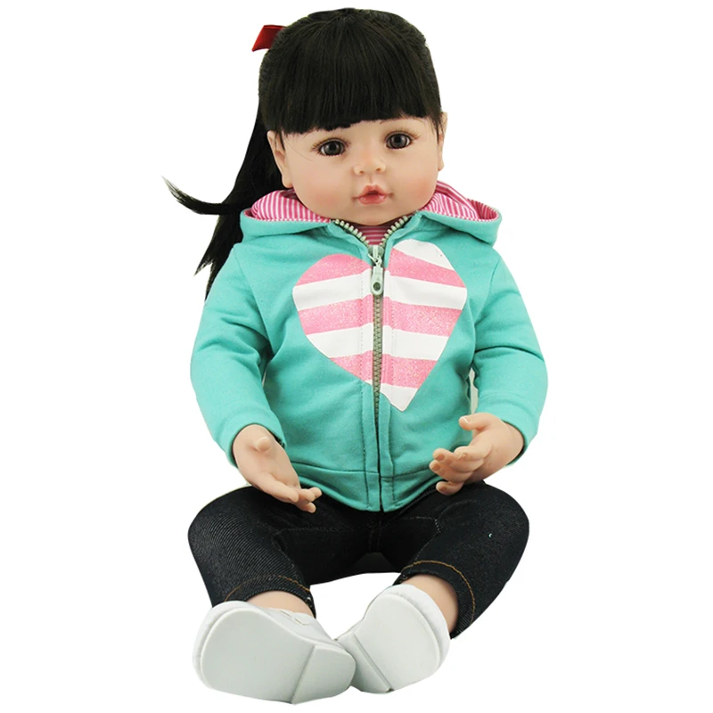 

New 22" Handmade Silicone vinyl adora Lifelike toddler newborn Bebe Boneca Girl reborn doll menina de silicone Children Toys