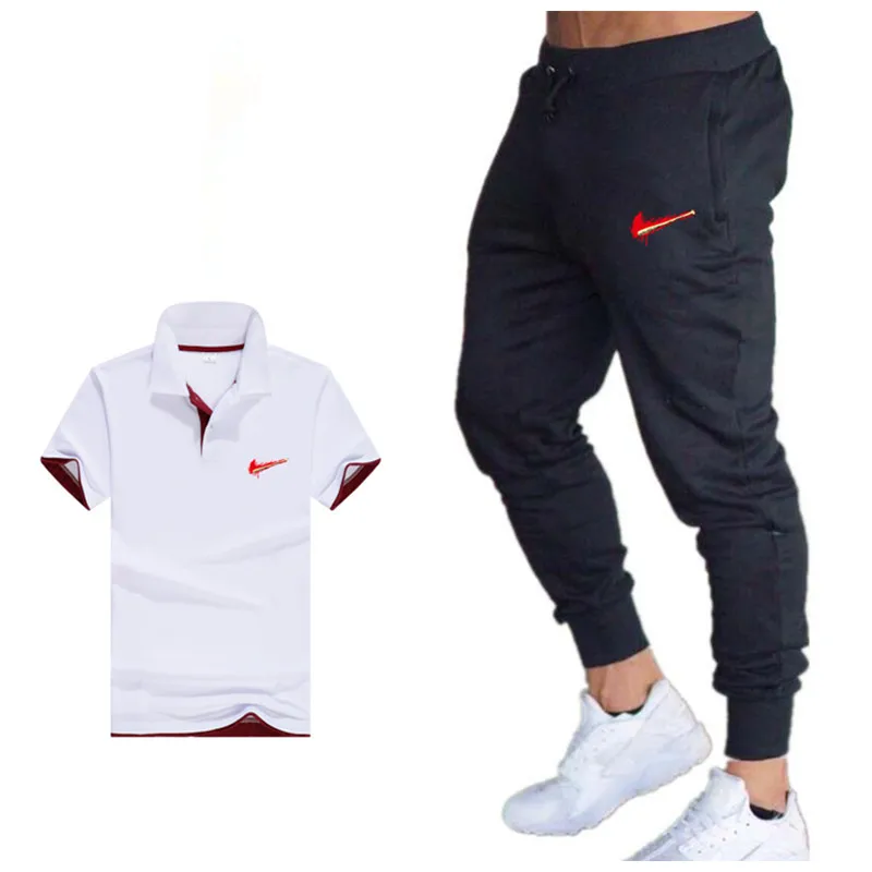 

Men Polo Shirts 2019 Summer Fashion Tracksuit Men Set Short Sleeve Casaul Slim Fit Sporting Suit Men Tops+shorts