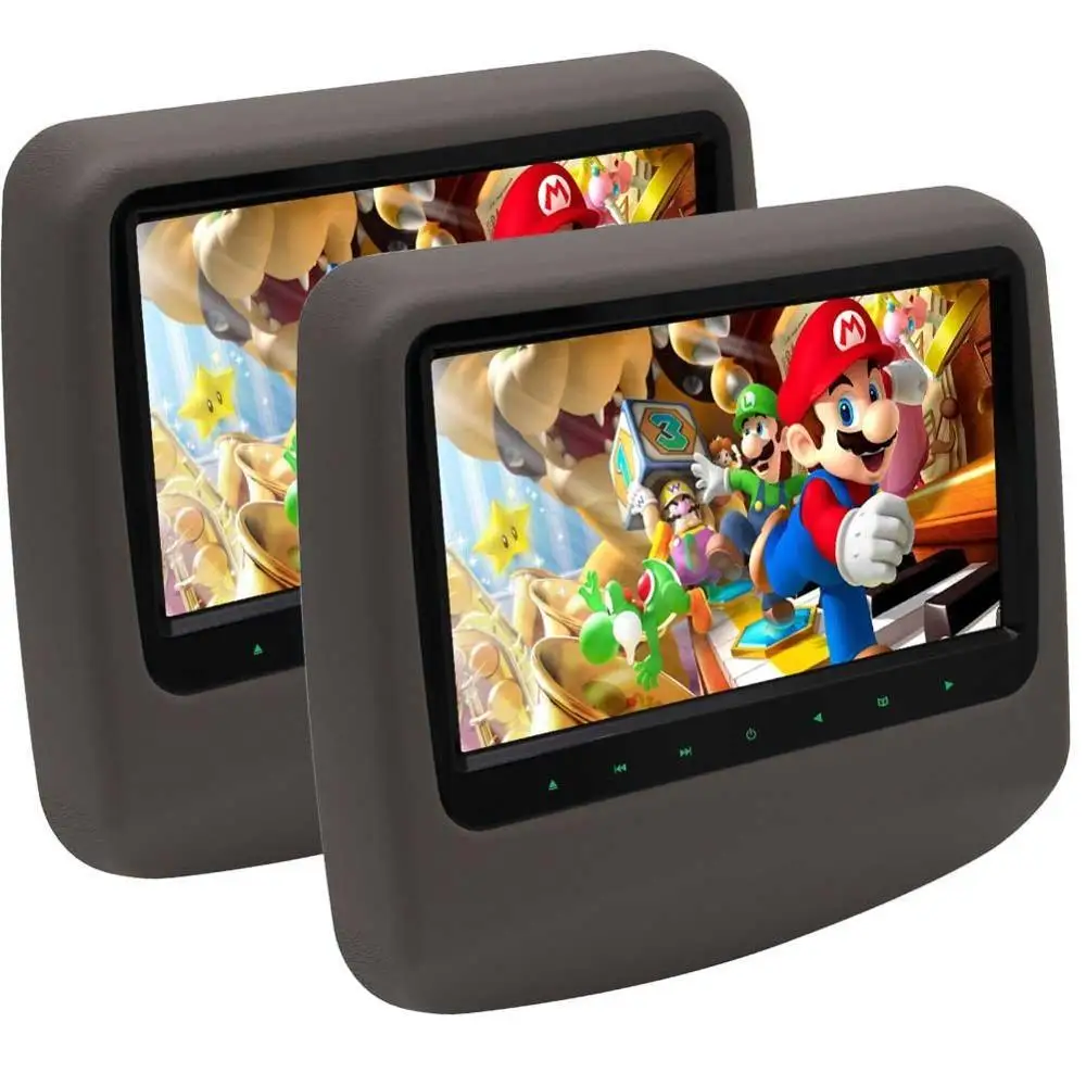 

Car DVD Player x2 9''LCD Digital Display Screen DVD Headrest Monitor Support USB/SD HDMI Input IR/FM/Speaker/Touch Button Car pc