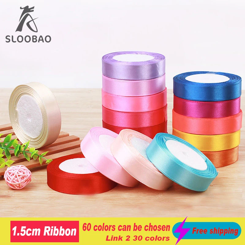 

ACE ribbon colorful bow tie wedding roll DIY wrap Decorative coloured stripe seven colorful roses with 1.5cm ribbon link 2