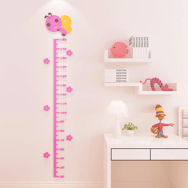 

Cartoon Acrylic Height Ruler Wall Sticker 6 Kinds Of Patterns 3D Wall Stickers Kids Room Decor Height Measure Stereo Sticker