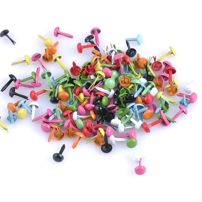 

100pcs Mixed Multicolor Round Metal Studs Brads Embellishment Fastener Brads Metal Studs Crafts DIY and Spikes cp1114