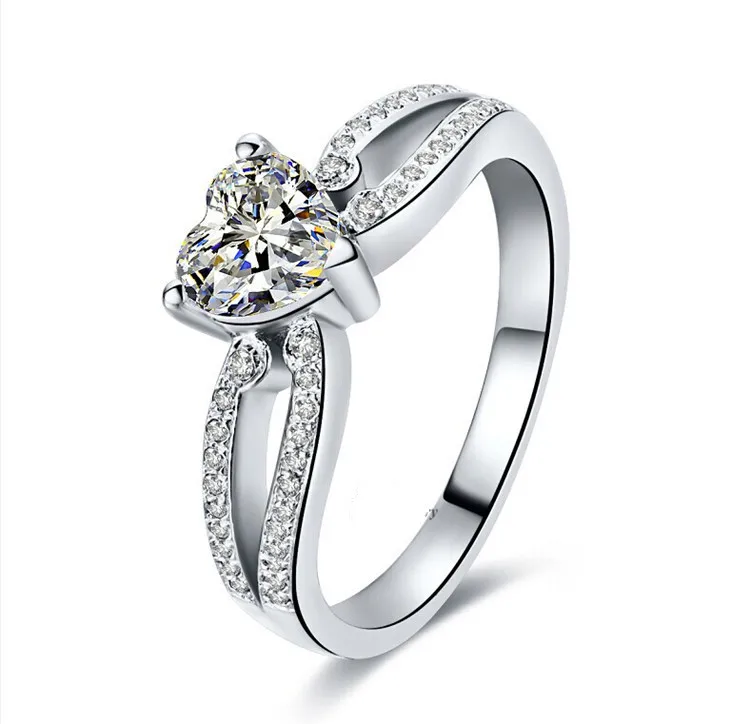 

Well man made Solid 14K 585 White Gold Genuine 2Ct Round Moissanite Engagement Ring Approving Quality Ring in Jewelry for her