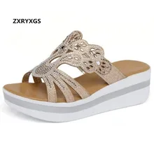 Hot 2019 Newest Fashion Rhinestone Summer Sandals Women Shoes High Heel Sandals Non-slip Platform Wedges Slippers Women Sandals Hot 2019 Newest Fashion Rhinestone Summer Sandals Women Shoes High Heel Sandals Non-slip Platform Wedges Slippers Women Sandals