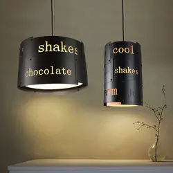 Ретро промышленный Лофт черный металлический подвесной светильник винтажный креативный английский буквенный Бар Кафе подвесной