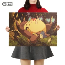 Галстук; классические Постер Мультфильма фильма «Мой сосед Тоторо» крафт Бумага ретро постер наклейки на стену Винтаж Плакаты домашний декор Украшения