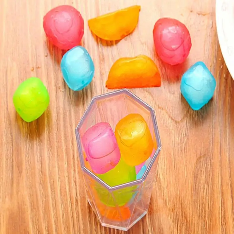 

6pcs Summer Drinking Multicolour PP Ice Cube maker mold fruit Square shape Party Tool Reusable Physical Kitchen