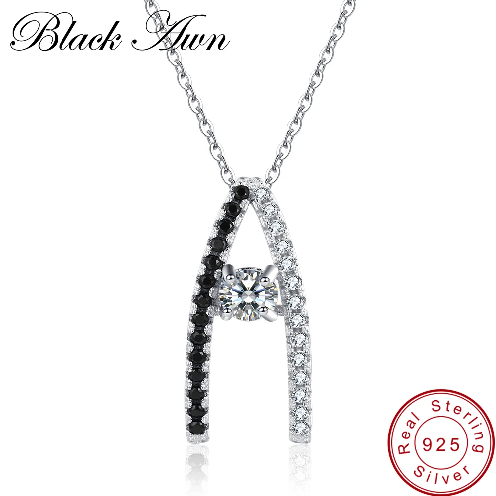 Женское ожерелье из серебра 925 пробы [BLACK AWN]|fine jewelry|necklace pendant womennecklace women |