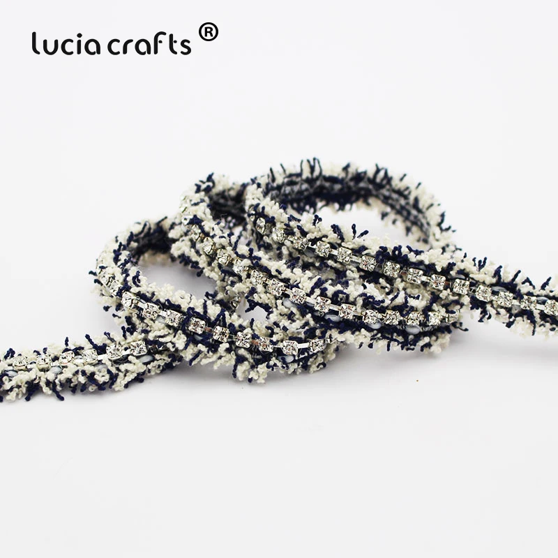 Lucia crafts 1 ярд 13/15/18 мм Фрезер для ногтей, сверлильный кисточкой лентой отделка тканевая лента для рукоделия костюм платье швейные материалы P0814 - Цвет: Color 7 Approx 13mm