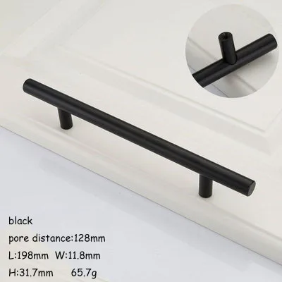 Европейские шкафы длинные минималистичные ручки ящик шкаф дверные ручки Оборудование для обустройства дома ручки - Цвет: 128mm pore distance