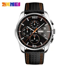 Moda de nueva Marca Hombres Deportes Relojes hombres de Cuarzo Hora Fecha Reloj Hombre Cronógrafo Reloj Militar Correa de Cuero A Prueba de agua