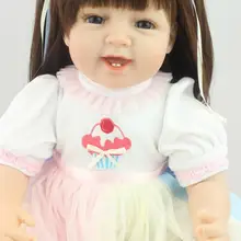 55 см 22 дюймов твердого силикона Reborn Младенцы реалистичные милые девушки Куклы Мода Boneca Reborn дети Игрушечные лошадки Рождество для детей