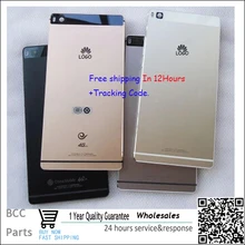 La mejor calidad, 100% original de metal de la batería contraportada puerta de la carcasa para huawei ascend p8 5.2 ”pulgadas con botones laterales + lente de la cámara