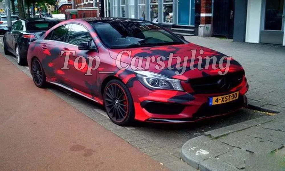18-black red car Camouflage  Camo vinyl wrap car sticker 3M Avery Arlon Vinyl (1)